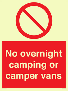 No overnight camping or camper vans